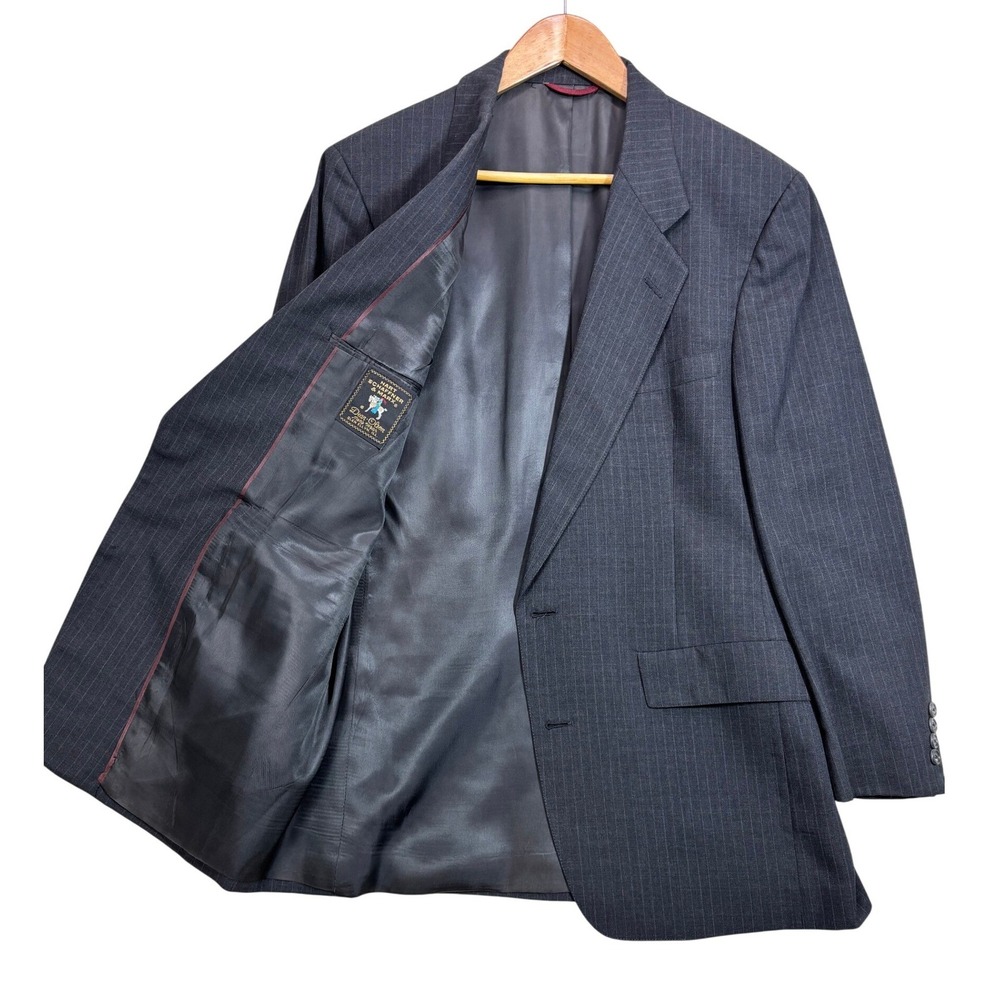 Hart Schaffner Marx Mens 41R 2 piece Pinstripe Suit Grey 2 Button 34x28 Pants